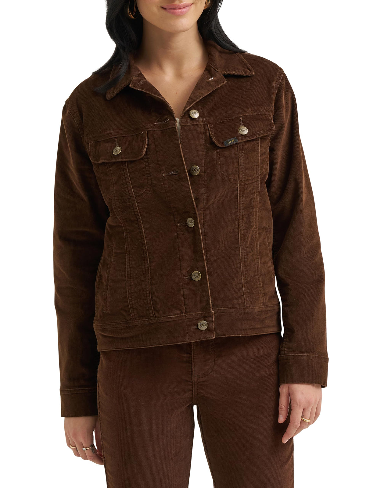 Women's Legendary Rider Denim Jacket by Lee – Cotton Blend, Bistre Corduroy, Model 112382882