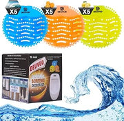 Deuvuo Urinal Screens Deodorizer (15 Pack) | Urinal Cakes Deodorizer 3D Wave Anti-Splash Odor Protection Urinal Mats for Toilets, Bathroom, Office Hotels | Long-lasting fragrance