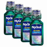 NyQuil Severe Cold and Flu Relief Liquid Medicine by Vicks – 8 Fl Oz (Pack of 4), Model Vicks Nyquil Relief