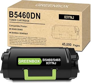 GREENBOX B5465DNF B5460DN Toner Cartridge 03YNJ for B5460 B5465 Printer | 45,000 Pages High Yield, 332-0131, B5460 B5465 Toner Cartridge, Replacement for Dell B5460DN B5465DNF Laser Printer