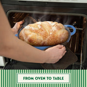 Enameled Cast Iron Bread Oven 2 Qt (Blue) by Basilico – 12 inches x 6 inches x 6 inches, 900.0 grams, Cast Iron, Blue, Model 1000