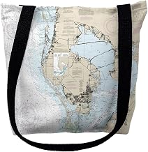 Betsy Drake TY11412M 16 x 16 in. Tampa Bay Florida Nautical Map Tote Bag - Medium