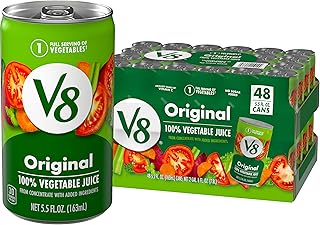 V8 Original 100% Vegetable Juice, 5.5 fl oz Can (48 Pack)