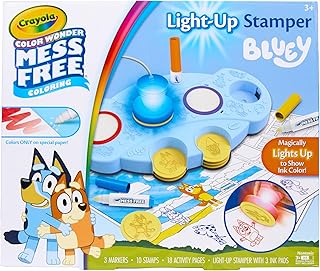 Crayola Magic Light Up Bluey Stamper Art Set, Mess Free Coloring & Stamping