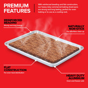 Aluminum 9x13 Baking Sheet Pan (2 Pack) by Stock Your Home – Quarter Sheet, Aluminum, Silver, Pack of 2