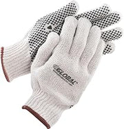Global Industrial PVC Dot Knit Gloves, Single-Sided, Black, Large, 1-Dozen