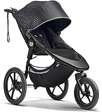 Baby Jogger Summit X3 3-Wheel Jogging Stroller with Hand Brake, Baby Stroller with One-Hand Compact Fold, All-Wheel Suspension for Running, Jogging, and Everyday Outings, Midnight Black