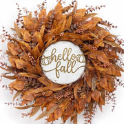 KAI-ROAD Fall Eucalyptus Wreath, 26 Inch, Yellow