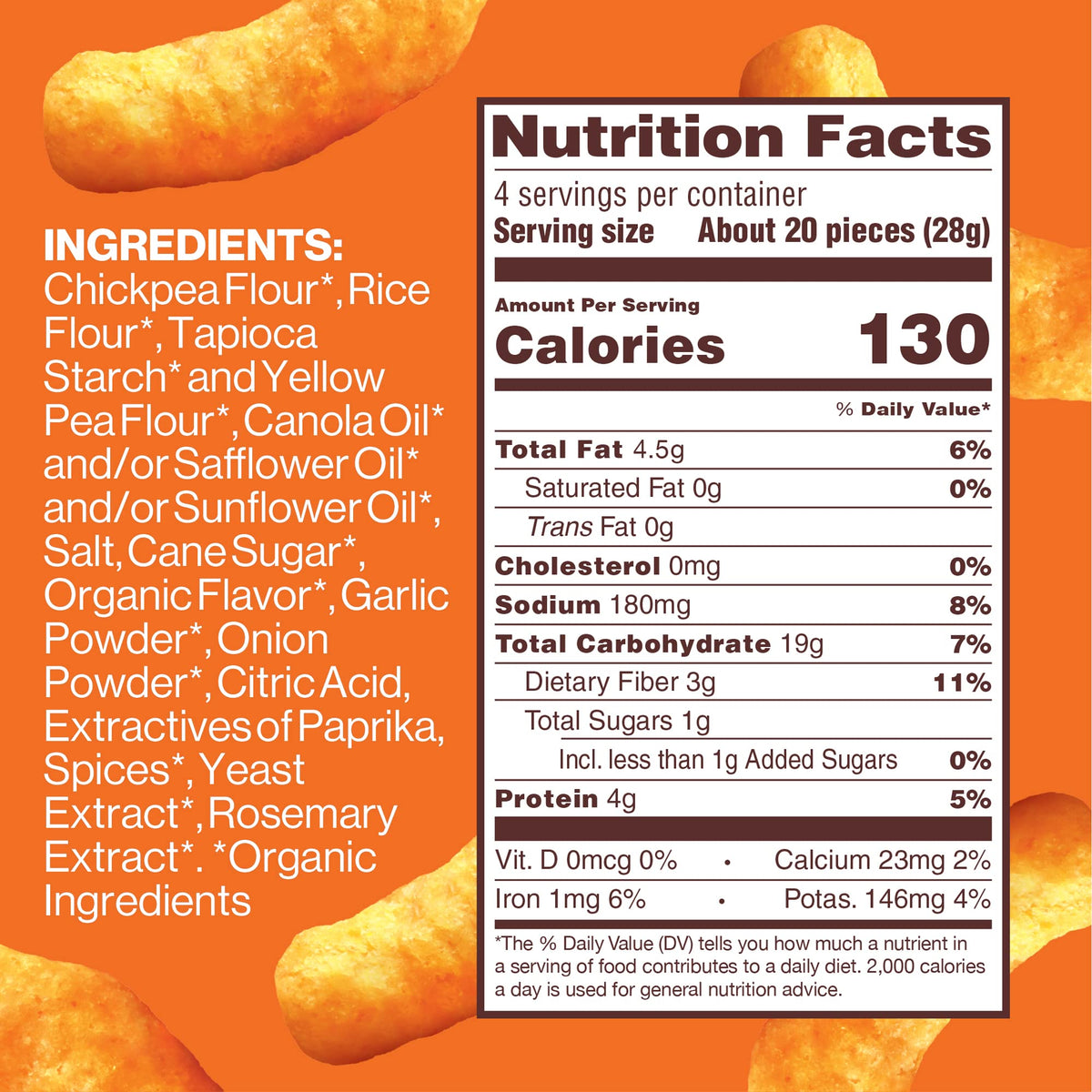 HIPPEAS Cheezy Vibes / 4 Ounce (Pack of 4) / No Color Puffed Snacks