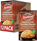Idahoan Applewood Smoked Bacon Mashed Potatoes, Naturally Gluten-Free, 100% Real Idaho Potatoes, 4 servings per bag, 4 ounce (Pack of 12)