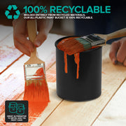 1-Quart Plastic Paint Bucket (3 Pack) - Triple Lock Airtight Seal - Minimizes Skimming - Rust Proof - Odor & Chemical Resistant - 32 Fl Oz All-Plastic Paint Can with Snap On Lid