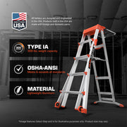 Select Step 5-8 ft Stepladder by Little Giant – 5'-8', Aluminum, Black, Model 15125-001
