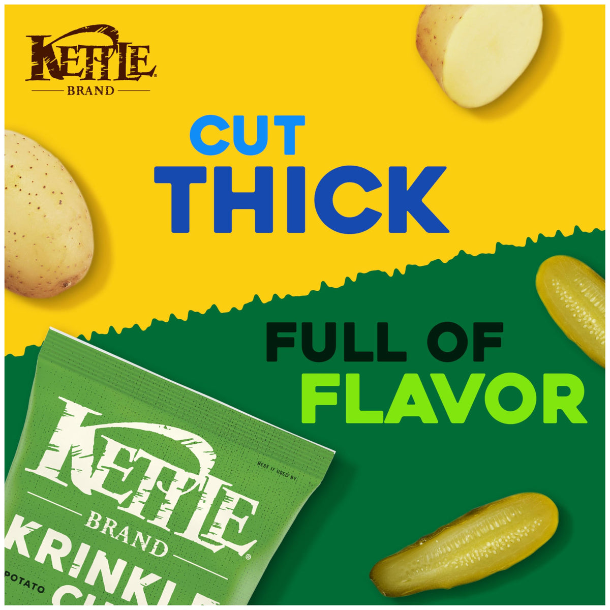 Potato Chips by Kettle Brand – 7.5 Ounce (Pack of 1), Dill Pickle, Model 200790114401
