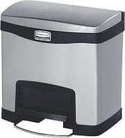 Rubbermaid Commercial Products Slim Jim Front Step-On Trash Can, 4-Gallon, Black Stainless Steel, Hands-Free Garbage Can/Container for Home/Kitchen/Office/Restaurant