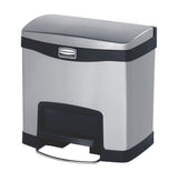 Slim Jim Front Step-On Trash Can by Rubbermaid Commercial Products – 4 Gallon, 4.0 gallons, Metal, Black, Model 1901982