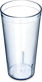 Carlisle FoodService Products Stackable Tumbler Plastic Tumbler with Pebbled Exterior for Restaurants, Catering, Kitchens, Plastic, 20 Ounces, Blue
