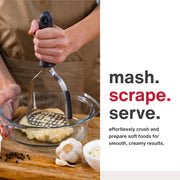 Zyliss Potato Masher, Stainless Steel Head, Gray Wheat Straw Handle