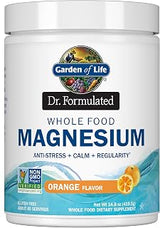 Garden of Life Dr.Formulated WholeFood Magnesium419.5gPowderOrange,Chelated,NonGMO,Vegan,Kosher,Gluten&Sugar Free Supplement with Probiotics Best for AntiStress,Calm&Regularity,14.80 Ounce (Pack of 6)