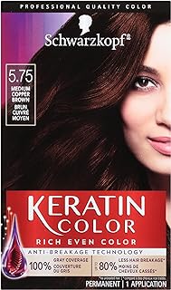 Schwarzkopf Keratin Color Permanent Hair Color Cream, 5.75 Medium Copper Brown, 5.75 Medium Copper Brown, 1 Count