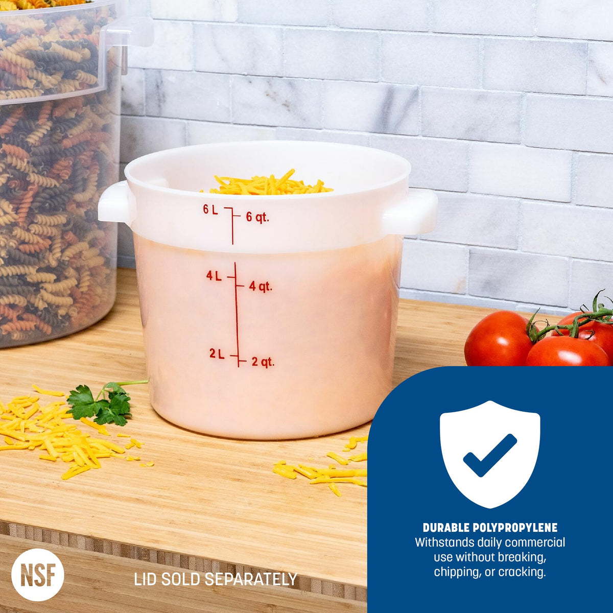 Carlisle FoodService Products 6 Quart (Pack of 1) / 1 / White Containers