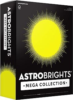 Astrobrights Mega Collection, Colored Cardstock, Neon Yellow, 320 Sheets, 65 lb/176 gsm, 8.5" x 11" - MORE SHEETS! (91699)