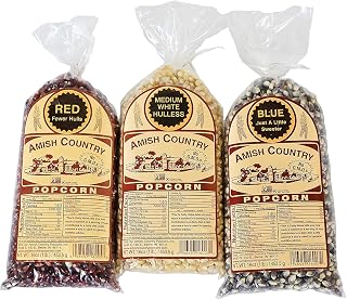 Amish Country Popcorn Variety Bundles | 3-1 lb Bags | Red - White - Blue Popcorn Kernels | Old Fashioned, Non-GMO and Gluten Free