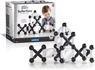 Guidecraft Better Builders Reflections 58 Piece Set First Magnetic Construction Building Set, STEM Educational Toy