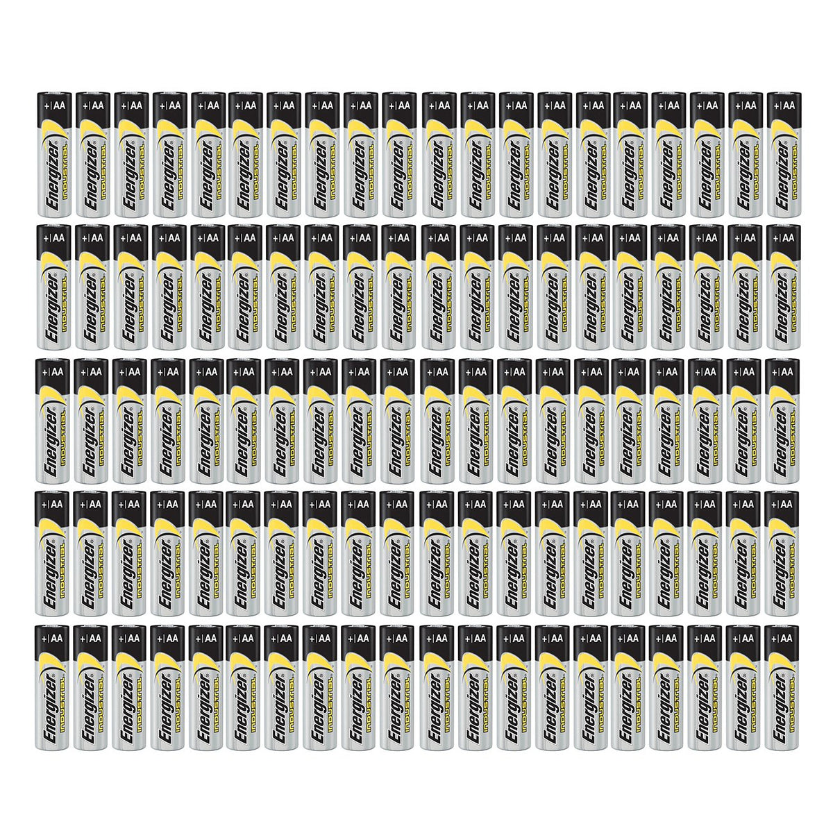 100 count Industrial AA EN91 Alkaline 1.5v Batteries LR by Energizer – 100 Count (Pack of 1), Model 5582709589
