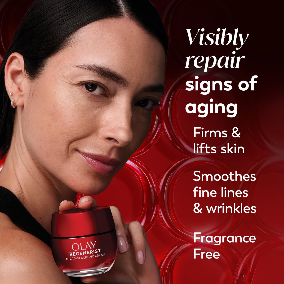 Olay Fragrance-Free / 1.7 Ounce (Pack of 1) / Fragrance-Free Face Moisturizer, Micro-Sculpting Cream Face Moisturizers