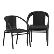 Flash Furniture Black / Set of 4 / Contemporary Patio Dining Chairs