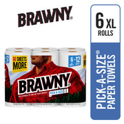 Brawny 1 / 6 Count (Pack of 1) / White Paper Towels