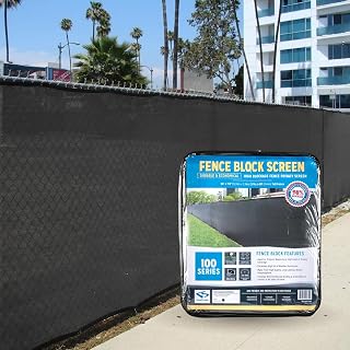 FenceScreen Extreme 98% Blockage Windscreen Fence Cover (8ft x 50ft, Black) | Privacy Temporary | Heavy Duty | UV Resistant