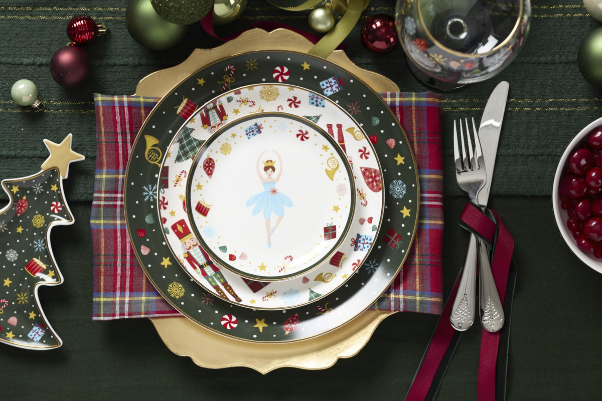 Lenox Nutcracker Ballet Appetizer Plates, Porcelain Set of 4, Multicolor