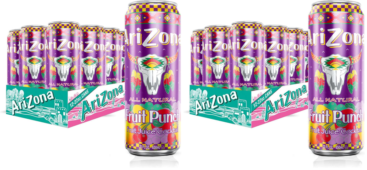 Fruit Punch | Fruit Juice Cocktail | 16 Fl Oz (24 Pack) by AriZona – 23 Fl Oz (Pack of 24), Fruit Punch, Pack of 24