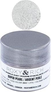 Roxy & Rich Hybrid Sparkle Dust Powder Food Color 2.5 Grams, Super Pearl