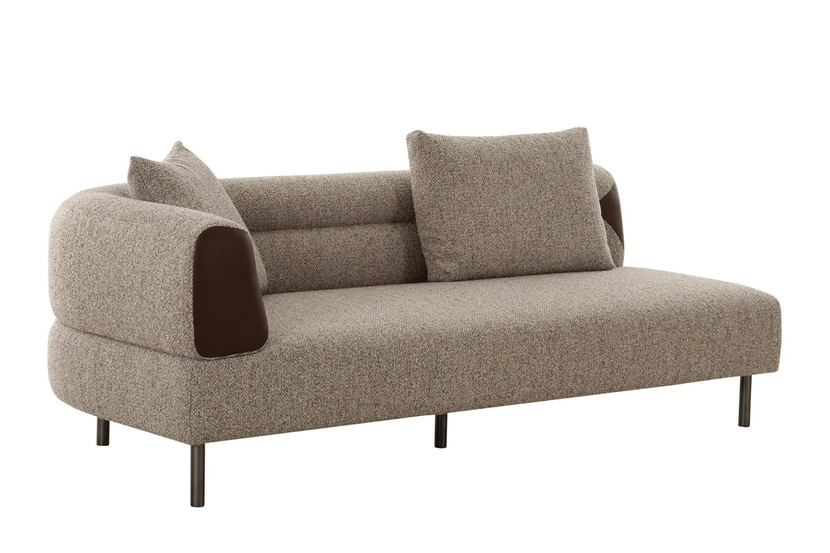 Plume - Modern Brown Fabric Sectional Sofa by Limari Home – Fabric, Brown, Model LIM-83146