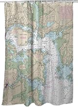 Interiors Portsmouth Harbor, NH Nautical Map Shower Curtain