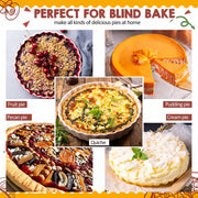 Patelai Stainless Steel Pie Weight with Disposable Liners, 8 Inch, 1 Weight and 50 Liners