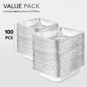 Stock Your Home 100 Pack / Silver / Without Lids Disposable Cookware