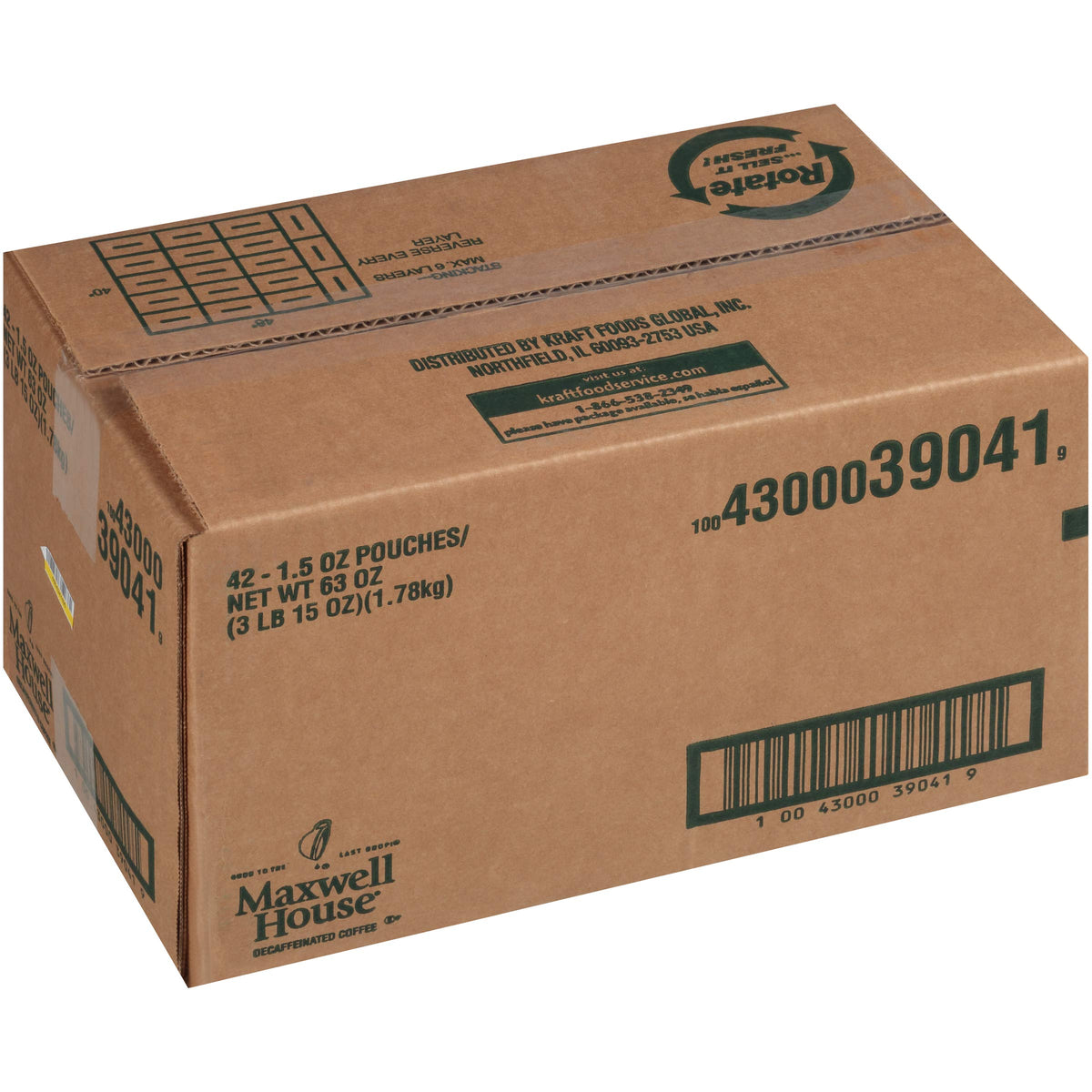 Decaf Medium Roast Ground Coffee (1.5 oz Packets by MAXWELL HOUSE – 1.5 Ounce (Pack of 42), Pack of 42, Model 10043000390419