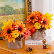 Waipfaru Artificial Fall Flowers, 2pcs, Orange