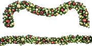 9' Sequoia Garland Decorated with The Traditional Ornament Collection Pre-Lit with Warm White LEDs