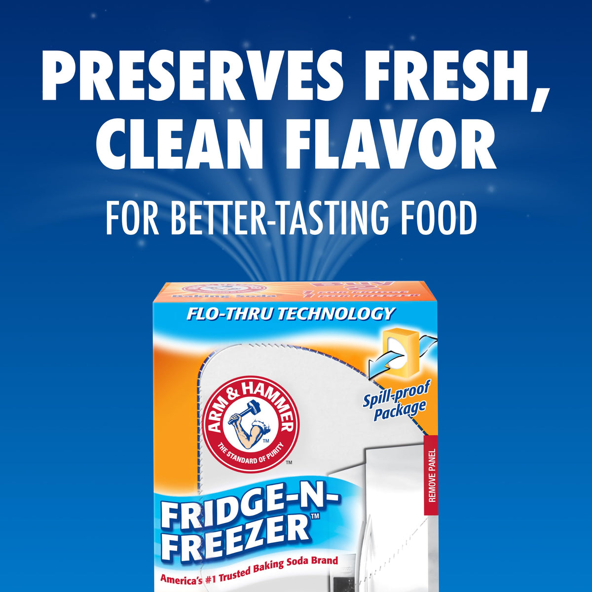 Baking Soda Fridge-n-Freezer Odor Absorber by ARM & HAMMER – 14 Ounce (Pack of 12), Orange, Pack of 12, Model COMINHKPR129270