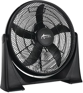 Alera 20" Super-Circulation 3-Speed Fan, 24.09"x7.09", Quiet High-Velocity, Smooth Air Flow, 220 Degree Tilt Fan Head