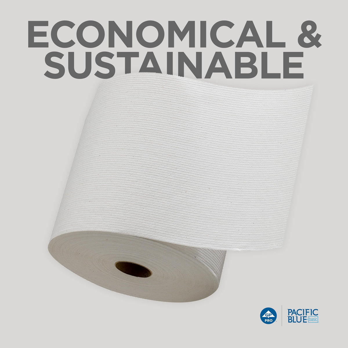 Pacific Blue Basic Recycled Paper Towel Rolls (previously branded Envision) by GP PRO () by Georgia-Pacific – Pack of 1, Paper, White, Model 26601