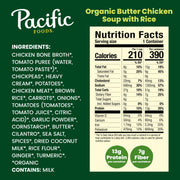 Organic Butter Chicken Soup with Rice by Pacific Foods – 16.3 Fl Oz (Pack of 4), Pack of 4