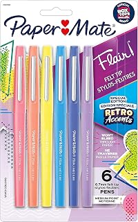 Paper Mate PAP24431535 - PEN,FLAIR,RETROCLRS,MD,6