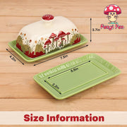 Fungi Fun Mushroom Butter Keeper, Ceramic, White