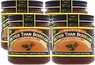 Better Than Bouillon Premium Lobster Base, Made from Select Cooked Lobster & Spices, Makes 9.5 Quarts of Broth 38 Servings, 8 Ounce (Pack of 4)