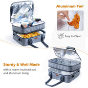 Bagsprite Insulated Casserole Carrier, Expandable Double Layer, Grey